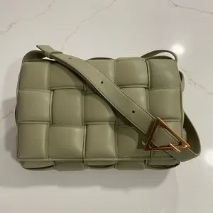 【BOTTEGA VENETA】Padded Leather Cassette Bag Travertine Bottega Veneta Travertine Padded Cassette Bag - Foxy Couture